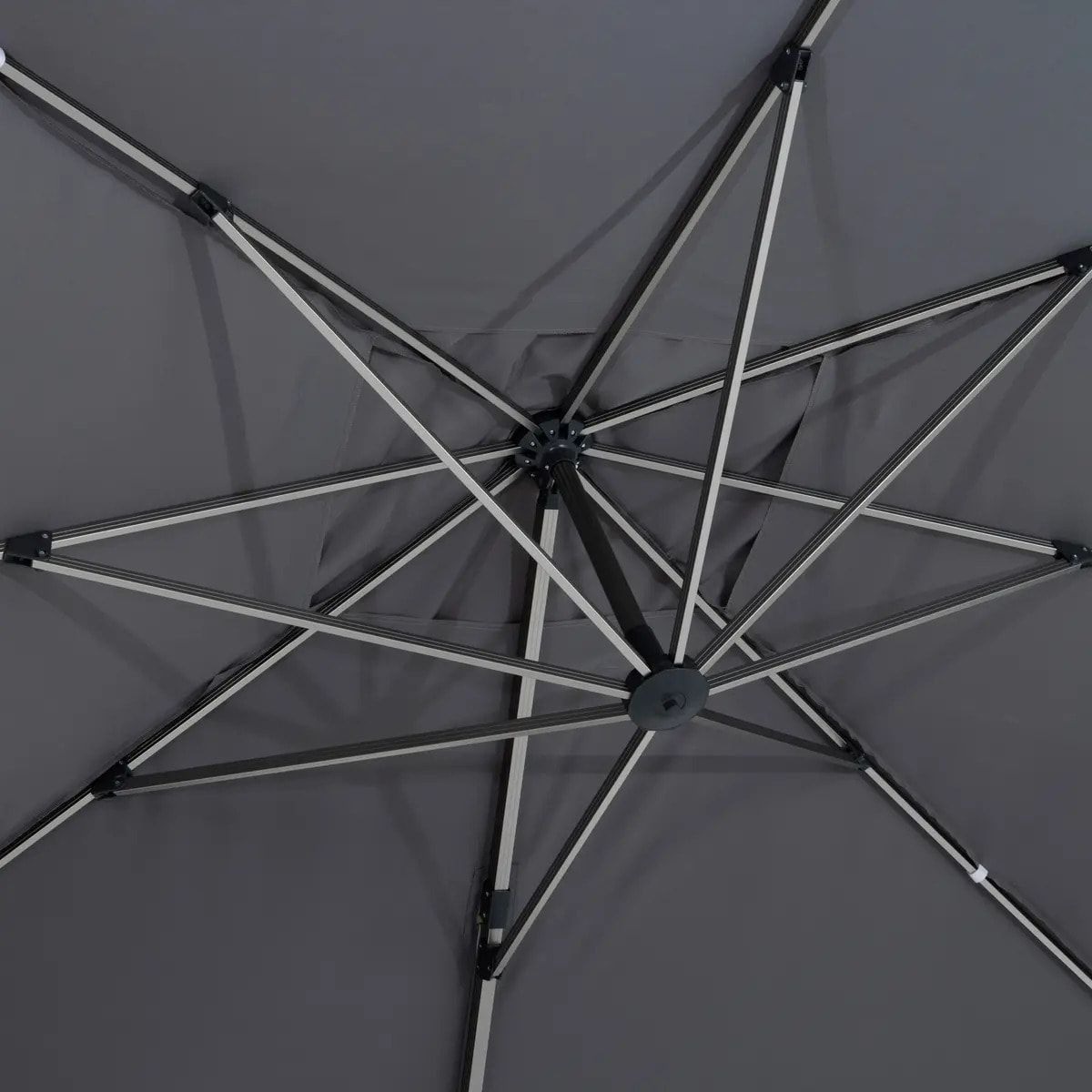 Parasol déporté rectangulaire "Équador" Ardoise 4 x 3m en aluminium et polyester