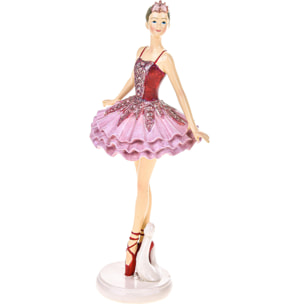 Ballerina Su Punte. Altezza 21,5 Cm - Pezzi 2 - 10,5X21,5X7,5cm - Colore: Rosa - Bianchi Dino - Articoli Natalizi