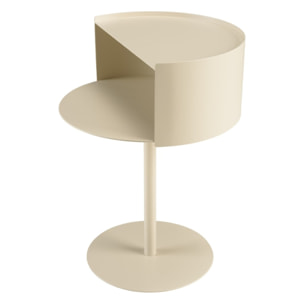 AGATHE - Table d'appoint ronde en acier beige D35cm