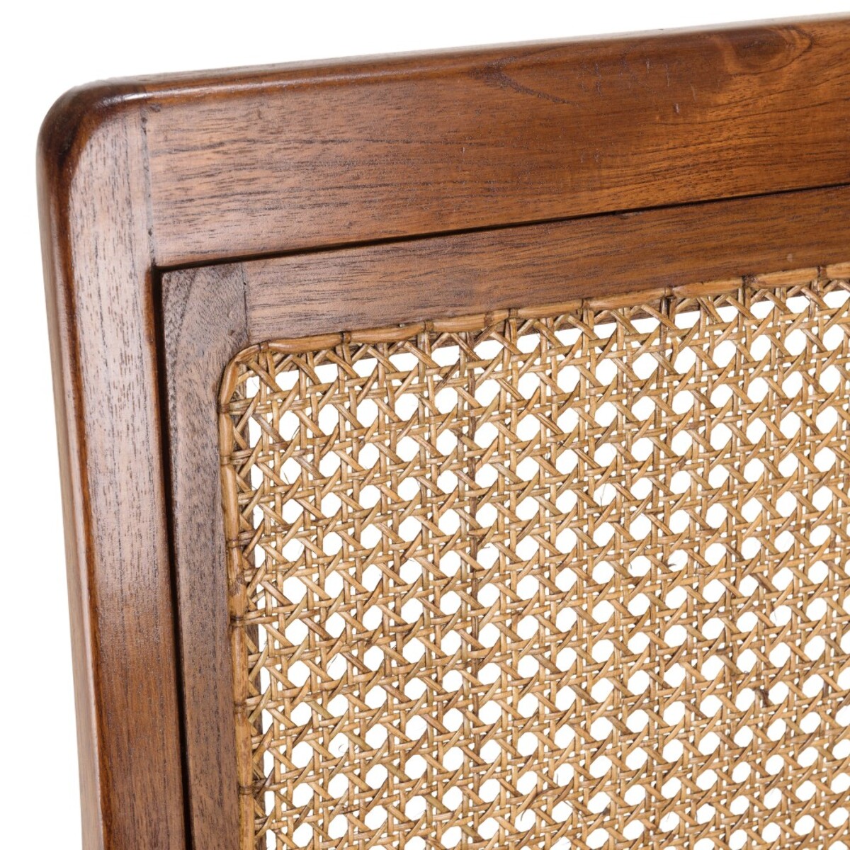 DAK - Fauteuil mindi et cannage bois foncé
