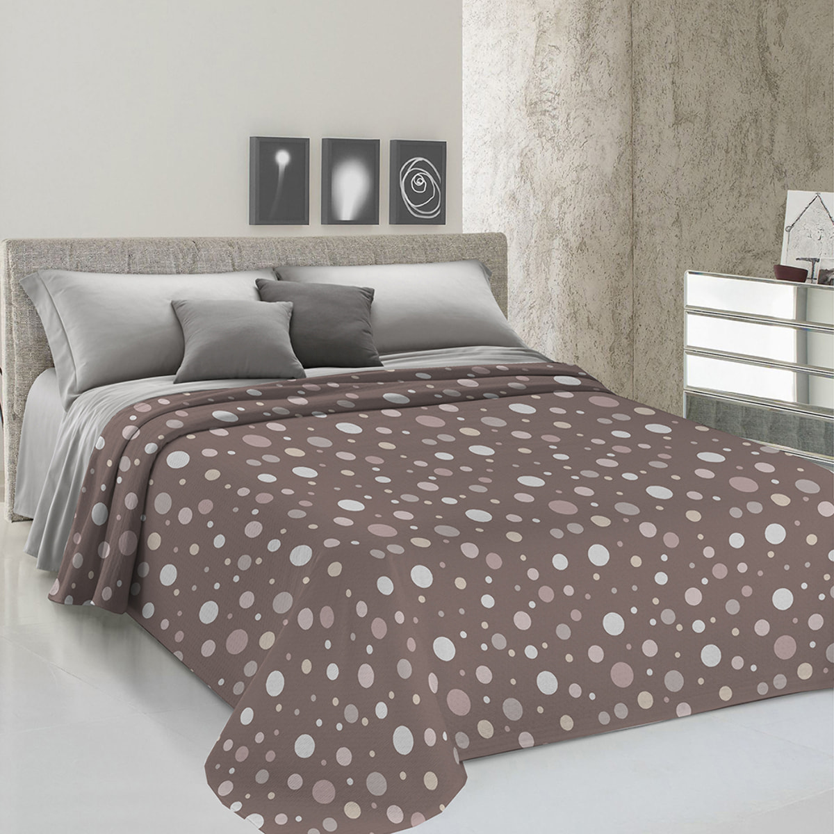 Copriletto di cotone Palla caffe