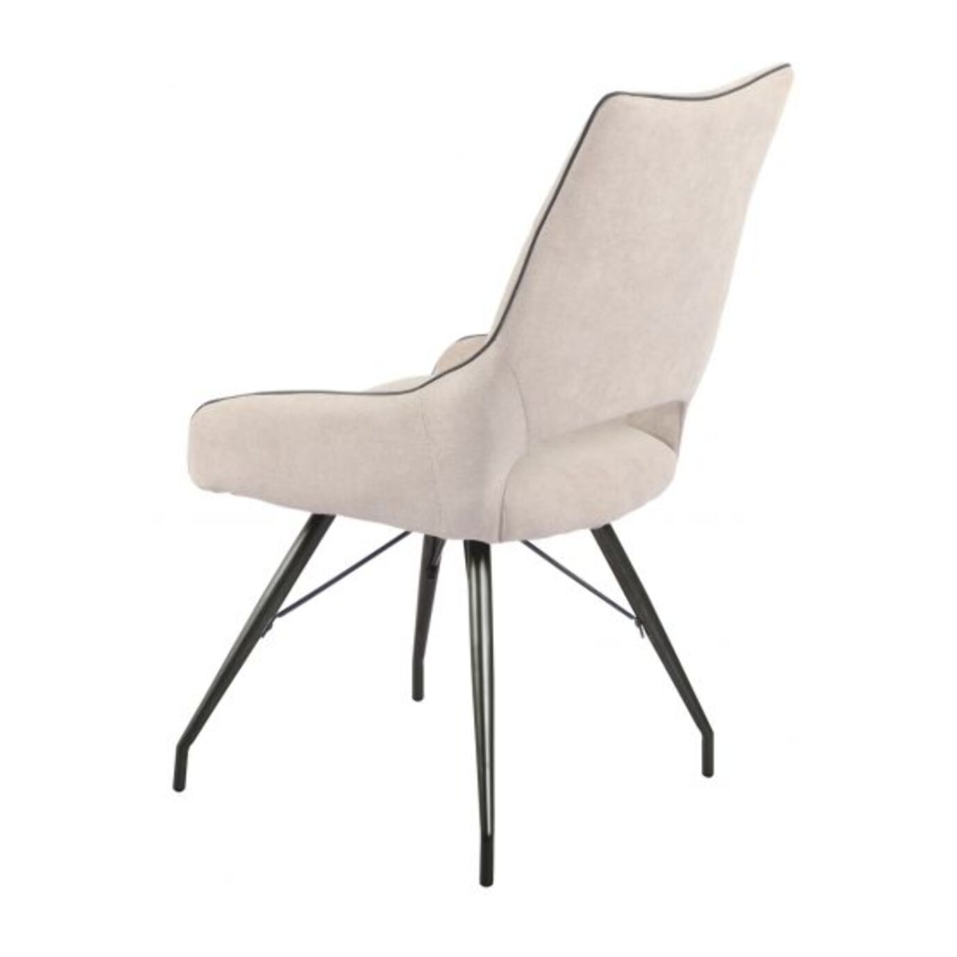 Chaise en tissu avec piètement en métal noir - LIANA