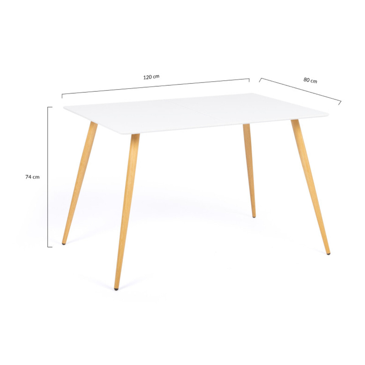 Table à manger Sally bois et blanc 120cm
