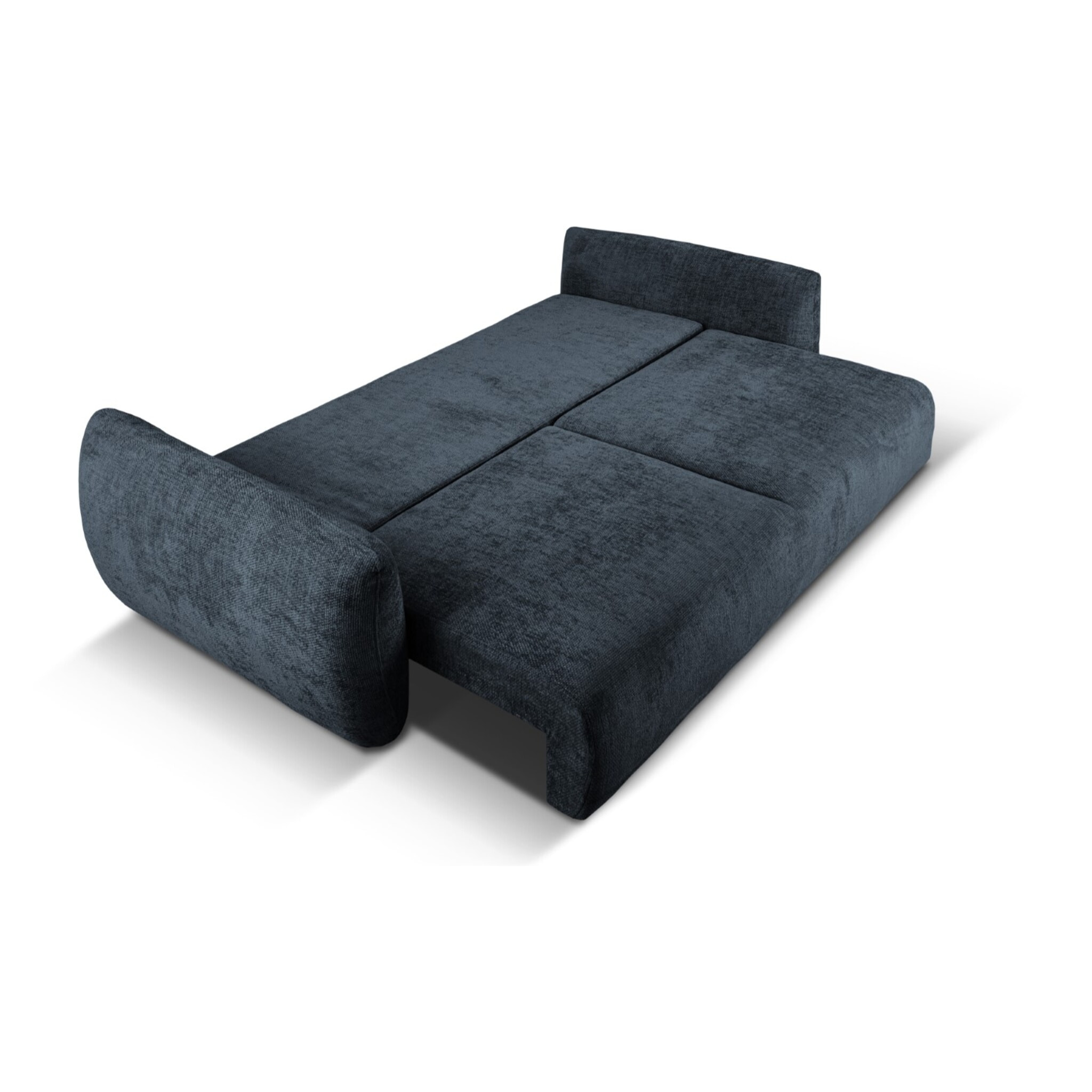 Canapé convertible avec coffre de rangement "Matera" 3 places en chenille bleu roi