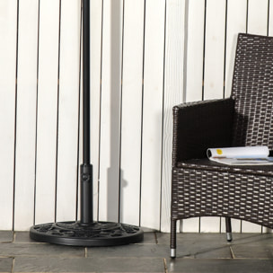 Soporte De Sombrilla Ajustable De Hdpe 50x32x32cm Negro