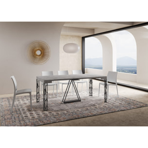 Consolle allungabile 90x40/300 cm Kerpa cemento telaio antracite
