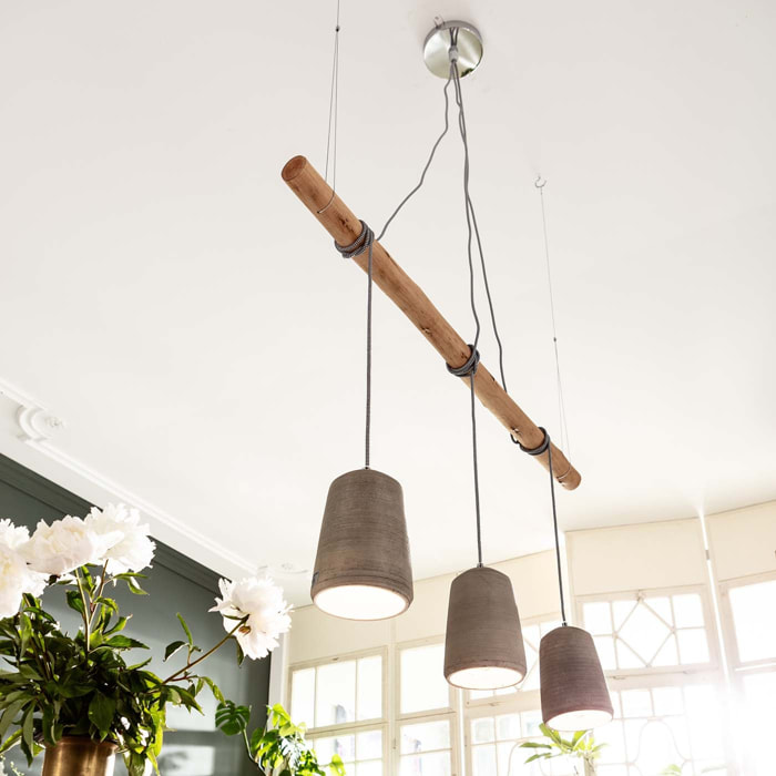 Suspension Dining Concrete 3 grise Kare Design