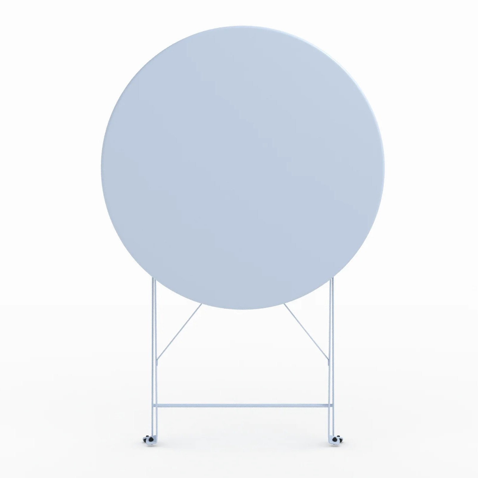 Table de jardin ronde et pliante en métal bleu pastel 2 personnes - Kayla