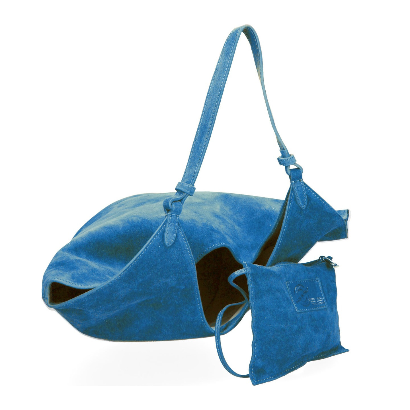 Borsa a spalla da donna - Modello Lisboa - Pelle Scamosciata - 27.0 x 38.0 x 21.5 cm