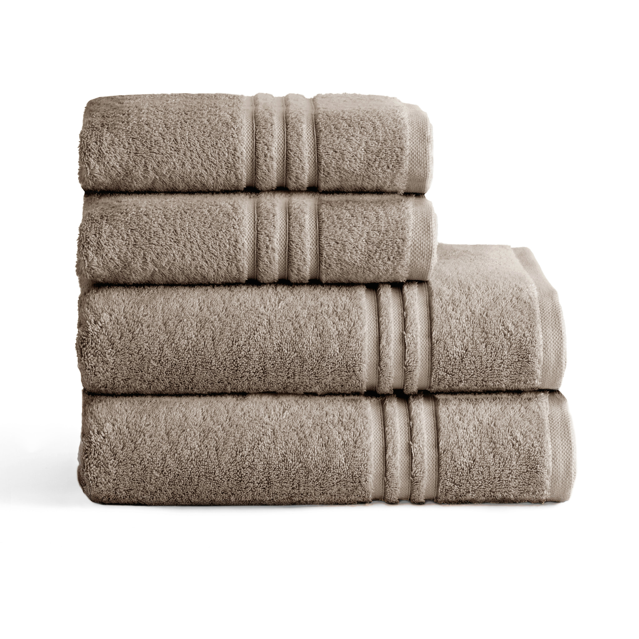 Set de serviettes éponge 100% Coton Éponge Peigné - 700 g/m2 TAUPE
