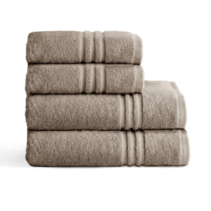 Set de serviettes éponge 100% Coton Éponge Peigné - 700 g/m2 TAUPE