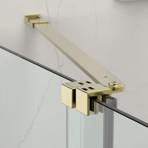X-MOTION Porte de douche 140x200cm Coulissante, anticalcaire avec profilé Or brillant (SATBWIXM140NIKAZ)