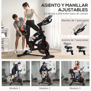 Bicicleta Estática con Resistencia Regulable Bici Estática Bicicleta de Fitness con Volante de Inercia 8 kg Pantalla LCD Manillar y Asiento Ajustable para Casa Gimnasio Rojo