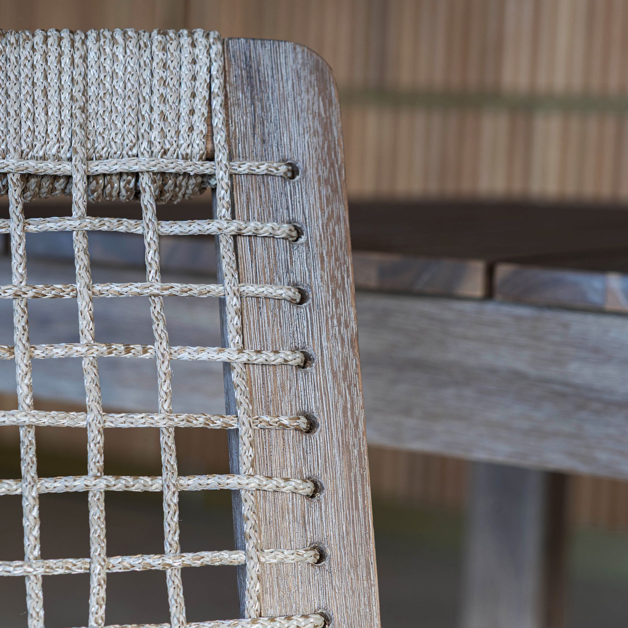 Ensemble de jardin et 8 fauteuils en bois d'acacia, tissu et corde EDEN