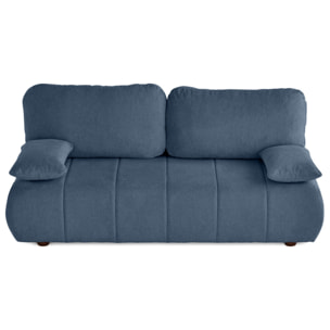 Harper - canapé 3 places convertible avec coffre en tissu texturé - Bleu