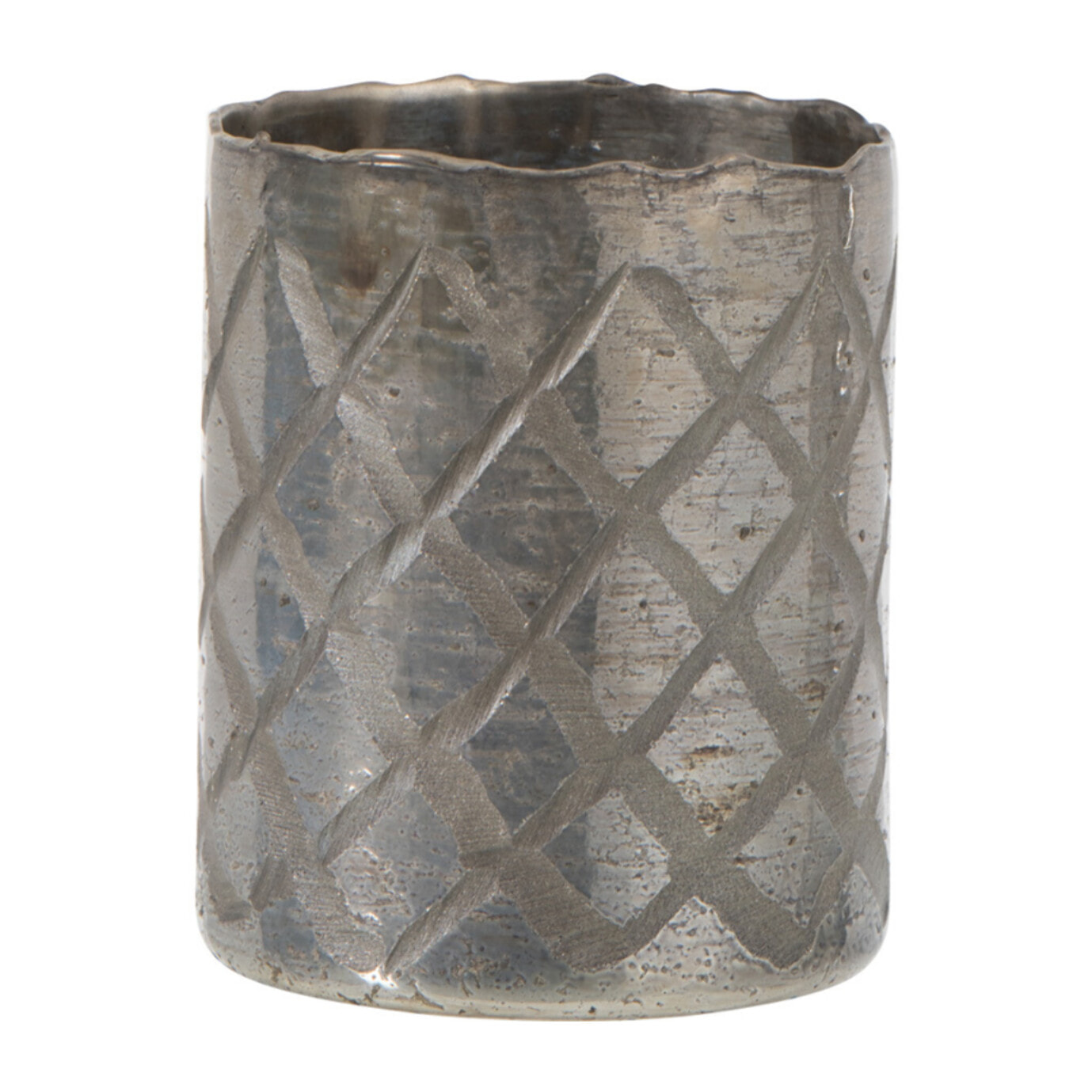 J-Line vase Cylindrique Quadrillé - verre - gris clair - small - Ø 13 cm