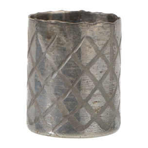 J-Line vase Cylindrique Quadrillé - verre - gris clair - small - Ø 13 cm