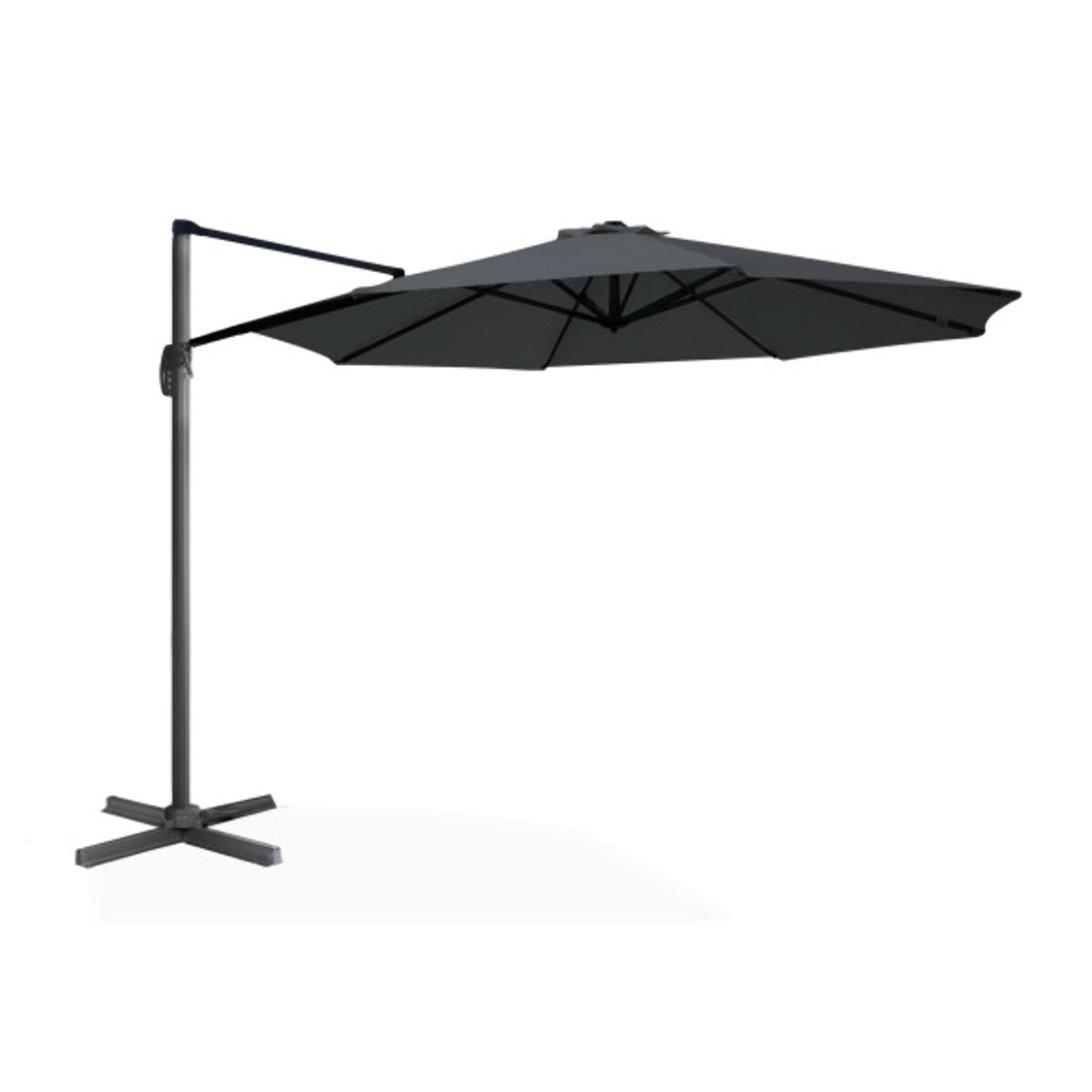 Parasol Sombra 360° rond avec housse de protection - Gris