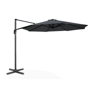 Parasol Sombra 360° rond avec housse de protection - Gris