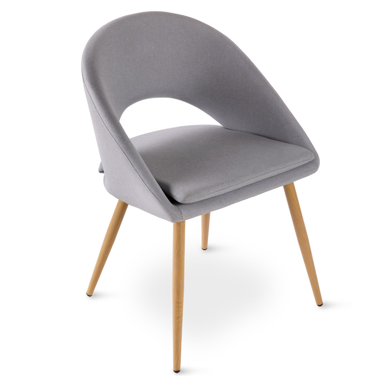 Pack 2 sillas gris para comedor o salón con reposabrazos y tapizadas