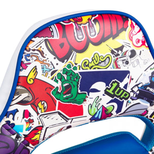 Silla gaming DRW Sticker Blanco Azul DRW