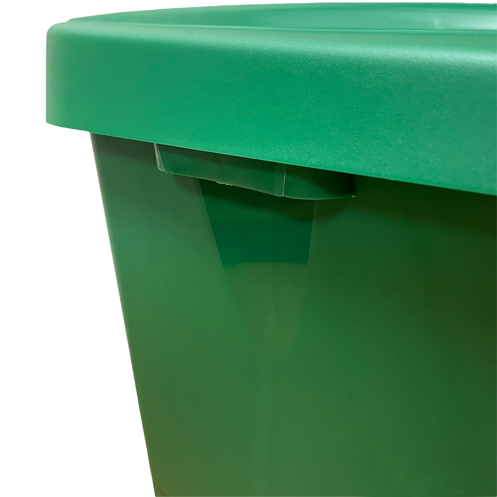 Contenedor - cubo de basura wellhome reciclo 110l, color verde cerrado con tapa, ideal para reciclaje de vidrio, con ruedas
