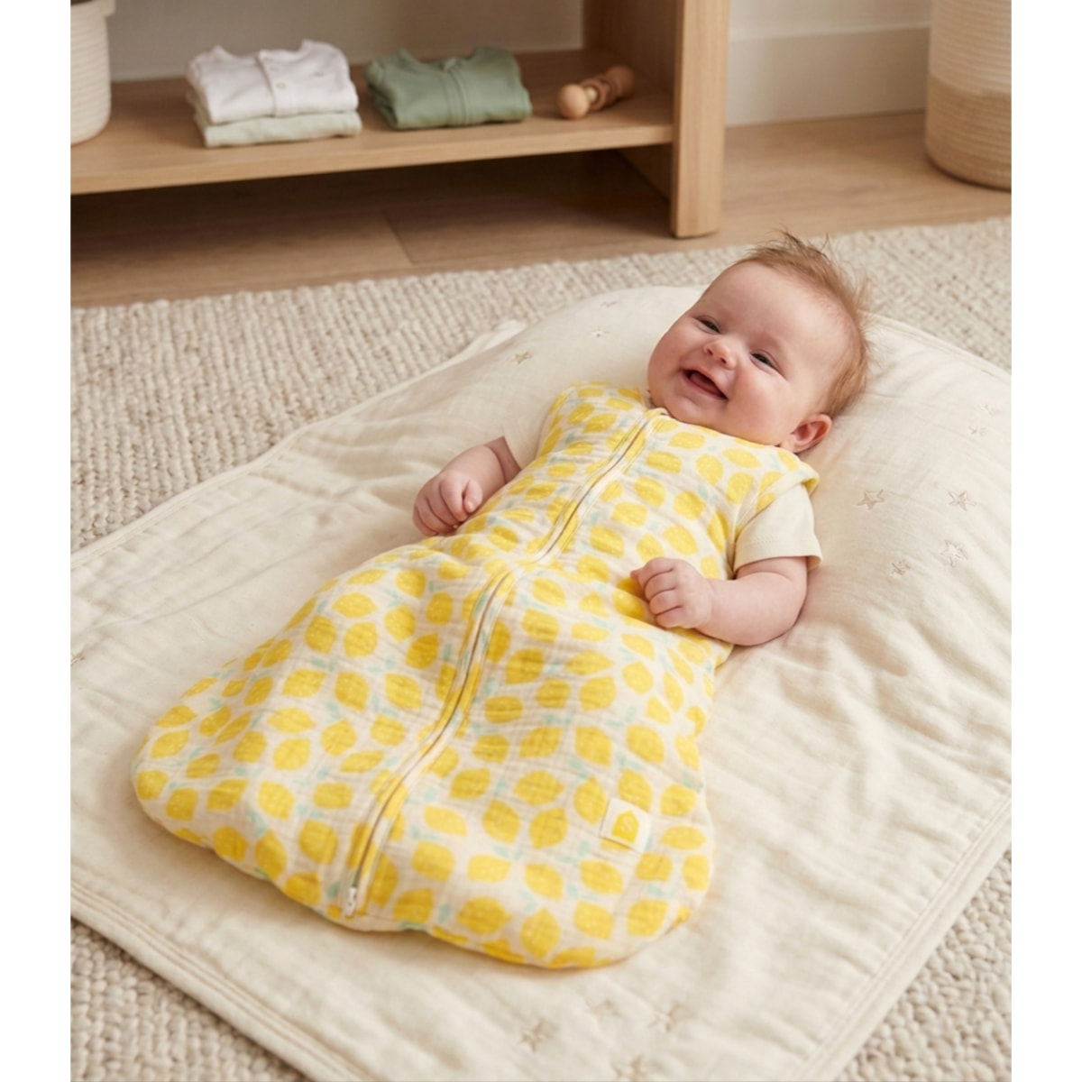 Gigoteuse d'été bébé en double gaze de coton imprimé