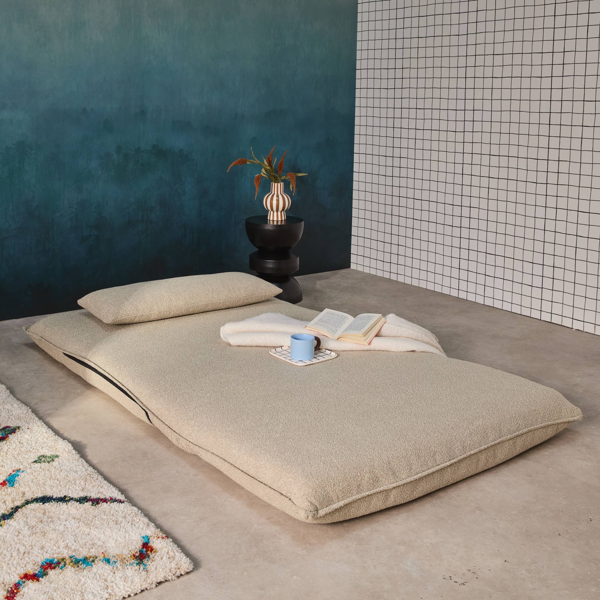 Chauffeuse convertible 2 places bouclette texturée  FLEEEP