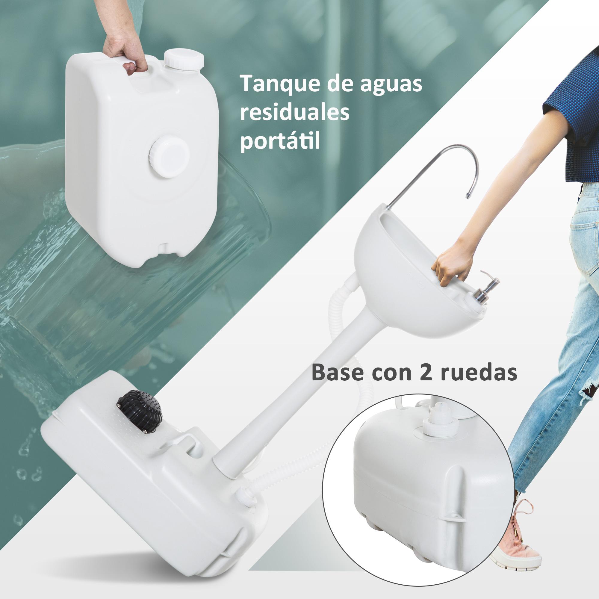 Fregadero Portátil de Camping con Tanques de Agua Jabón 83x50x103 cm Gris Claro