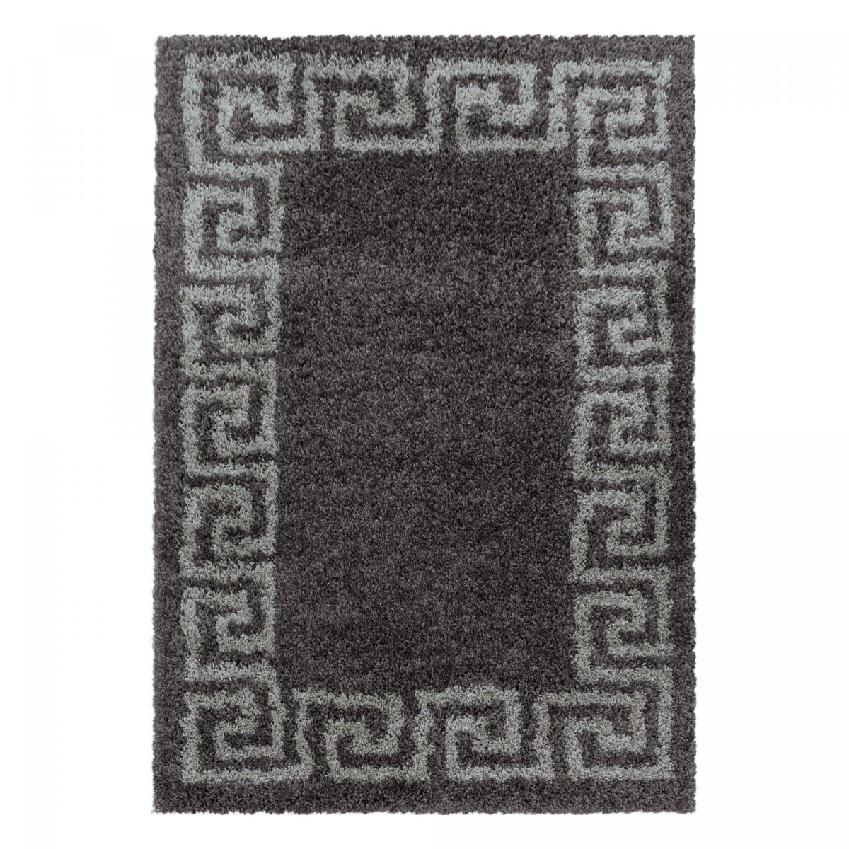 Tapis poils longs shaggy tissé motif simple BOLA