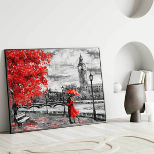 Affiche encadrée Paris en rouge  Affiche + cadre en métal - Noir
