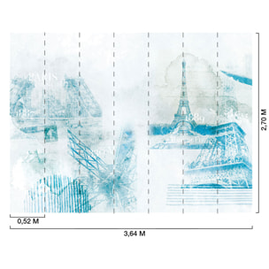 Papier peint  plan de la tour Eiffel  Intissé