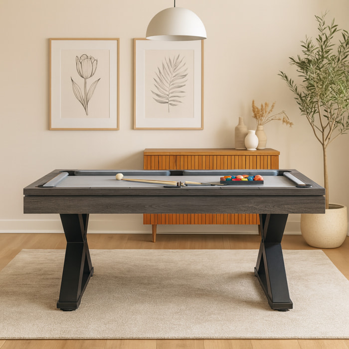 Table multi-jeux, ping-pong et billard en bois gris ARIZONA