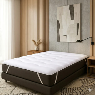 Surmatelas Softly Nuage | 100% microfibre | Aération optimisée & sangles de maintien | Rénove votre literie