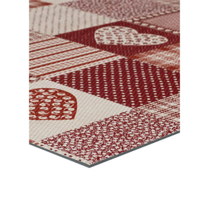 SALLY Alfombra vinílica de cocina patchwork en rojo, varias medidas disponibles.