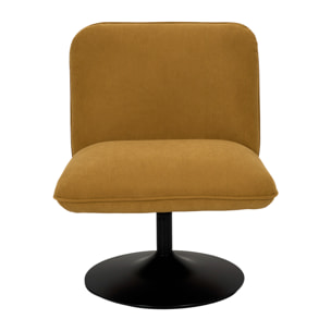 Fauteuil - HOME DECO FACTORY - Jules - Pivotant - Velours Côtelé - Jaune