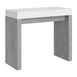 Consolle allungabile 90x40/300 cm Roxell Mix piano Bianco Frassino - struttura Cemento