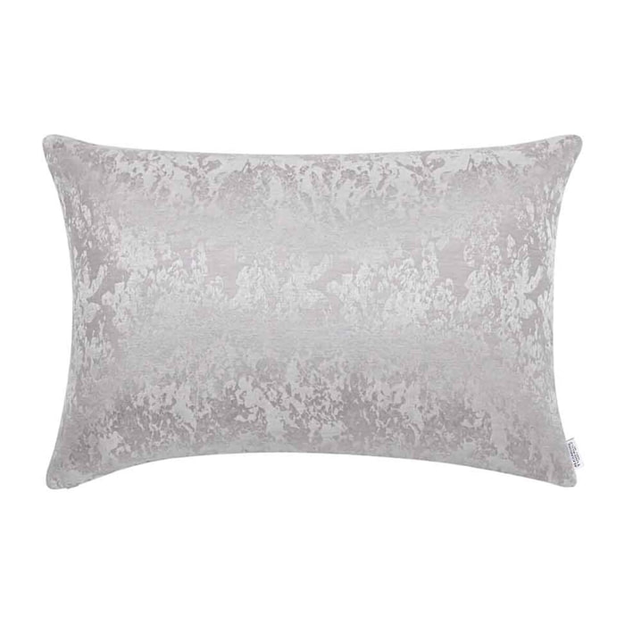 Taie d'oreiller imprimé en lin et soie, Lin & Soie, Gris Argent