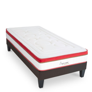 Ensemble Matelas Suprême & Sommier Kit Tissu, Mémoire de Forme & Mousse Haute Densité, 24 cm, Soutien Ferme