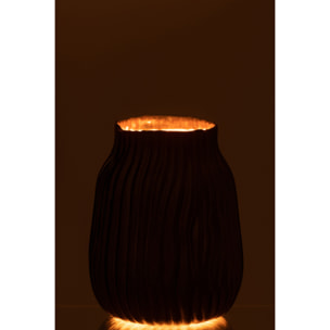 J-Line vase Rainures - verre - noir/or - small - Ø 16 cm