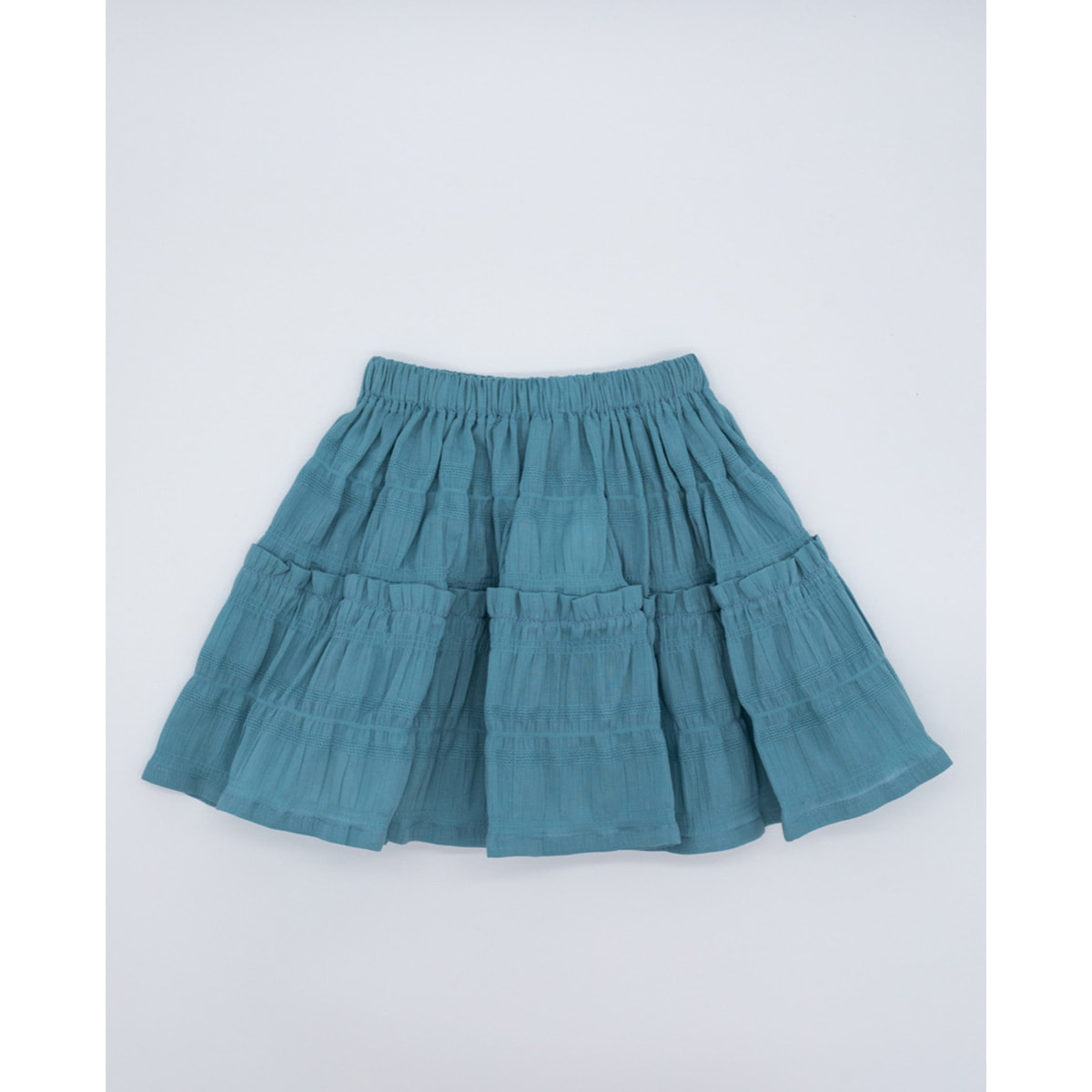 FALDA VOLANTES VOILE ESTRUCTURA AZUL