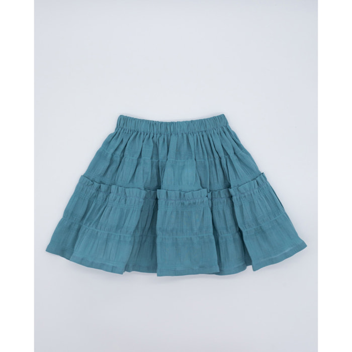 FALDA VOLANTES VOILE ESTRUCTURA AZUL