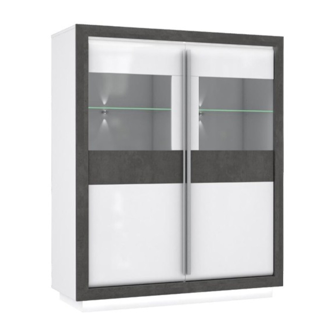 Armoirette 2 portes béton gris foncé & blanc - MONACO