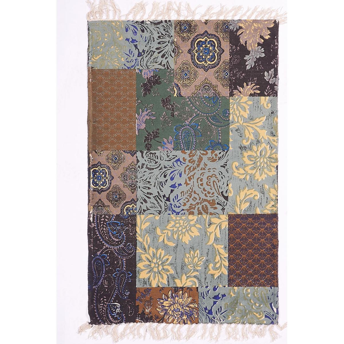 Tapis artisanal  Kilim sans velours NOVU motif ethnique