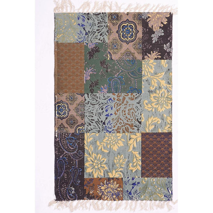Tapis artisanal  Kilim sans velours NOVU motif ethnique