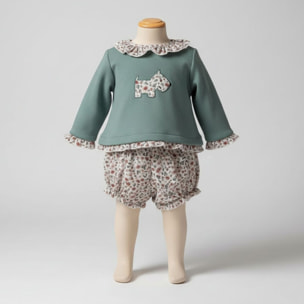 Conjunto Ranita Niña Felpa Floresta