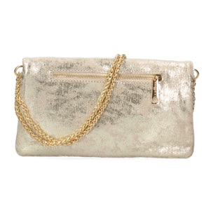 Borsa a spalla da donna Made in Italy - Modello Zefira - Pelle scamosciata - 26.0 x 14.0 x 2.0 cm