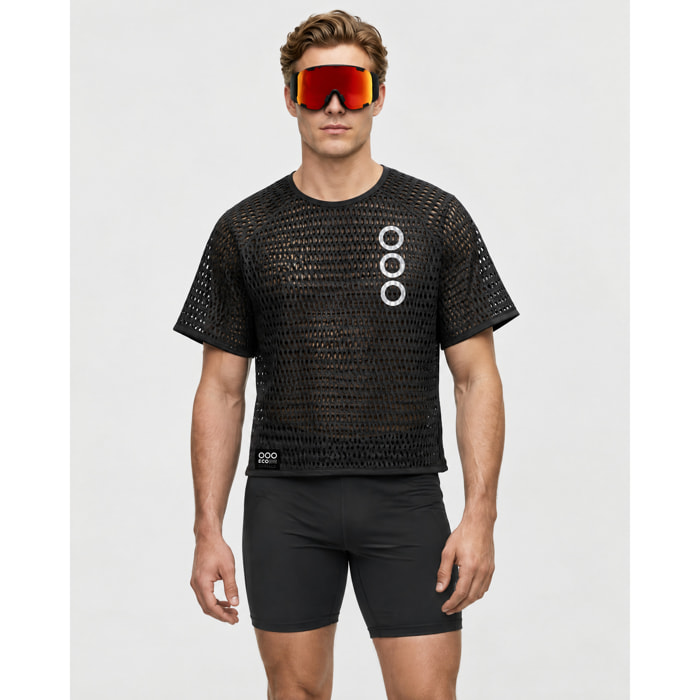 Camiseta técnica de rejilla para hombre ECOON ECOIce - Negro