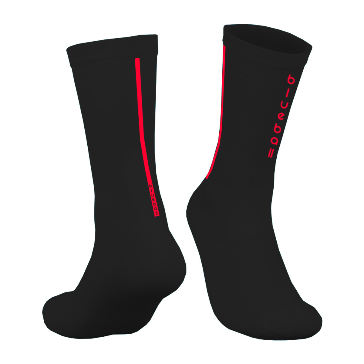 Calcetines de compresión unisex BLUEBALL Peloton - Negro con logo rojo