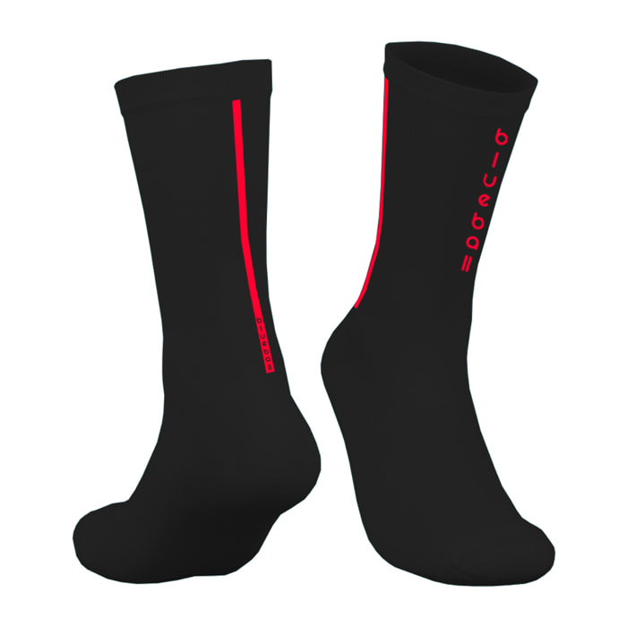 Calcetines de compresión unisex BLUEBALL Peloton - Negro con logo rojo